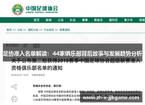 足协准入名单解读:44家俱乐部背后故事与发展趋势分析 足协准入名单解读:44家俱乐部背后故事与发展趋势分析